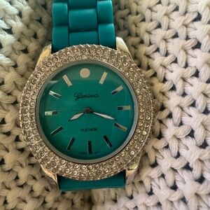 Geneva Turquoise Watch with Crystal Bezel